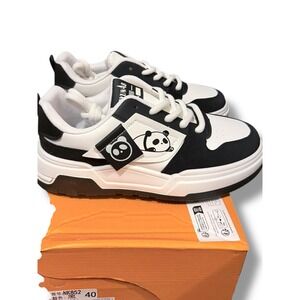 SYUNAS Black White Panda Sneakers Women Sz 8 Fashion Casual Shoes